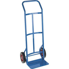 PRO-SOURCE - 500 Lb Capacity 45" OAH Hand Truck - 8 x 14" Base Plate, Continuous Swept Back Handle, Steel, Solid Rubber Wheels - Apex Tool & Supply