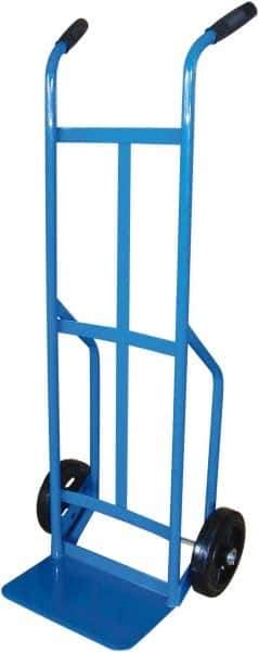 PRO-SOURCE - 800 Lb Capacity 47" OAH Hand Truck - 8 x 14" Base Plate, Dual Grip Handle, Cast Iron, Mold-On Rubber Wheels - Apex Tool & Supply