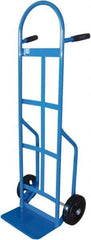 PRO-SOURCE - 800 Lb Capacity 53" OAH Hand Truck - 8 x 14" Base Plate, High Back Dual Grip Handle, Cast Iron, Mold-On Rubber Wheels - Apex Tool & Supply