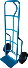 PRO-SOURCE - 600 Lb Capacity 50" OAH Hand Truck - 8 x 14" Base Plate, Loop Handle, Steel, Full Pneumatic Wheels - Apex Tool & Supply