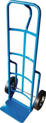 PRO-SOURCE - 800 Lb Capacity 50" OAH Hand Truck - 8 x 14" Base Plate, Loop Handle, Steel, Semi-Pneumatic Wheels - Apex Tool & Supply