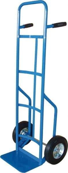 PRO-SOURCE - 600 Lb Capacity 53" OAH Hand Truck - 8 x 14" Base Plate, High Back Dual Grip Handle, Steel, Full Pneumatic Wheels - Apex Tool & Supply