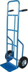 PRO-SOURCE - 600 Lb Capacity 53" OAH Hand Truck - 8 x 14" Base Plate, High Back Dual Grip Handle, Steel, Full Pneumatic Wheels - Apex Tool & Supply