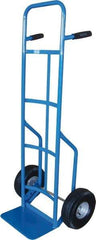 PRO-SOURCE - 800 Lb Capacity 53" OAH Hand Truck - 8 x 14" Base Plate, High Back Dual Grip Handle, Steel, Semi-Pneumatic Wheels - Apex Tool & Supply
