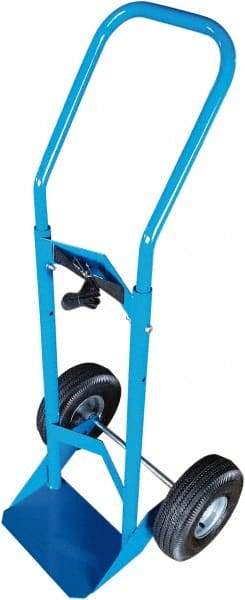 PRO-SOURCE - 500 Lb Capacity 48" OAH Cylinder Hand Truck - 7-1/2 x 14" Base Plate, Swept Back Handle, Steel, Full Pneumatic Wheels - Apex Tool & Supply