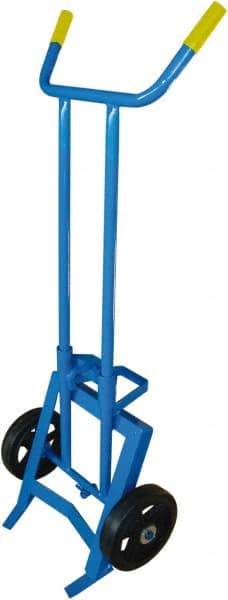 PRO-SOURCE - 1,000 Lb Load Capacity, 55 Gal Drum Hand Truck - 24-1/2" Wide x 62" High, 2 Wheels - Apex Tool & Supply