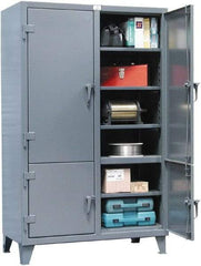 Strong Hold - 8 Shelf Locking Storage Cabinet - Steel, 60" Wide x 24" Deep x 78" High, Dark Gray - Apex Tool & Supply