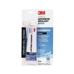 3M - 3 oz Tube Black Polyurethane Marine Adhesive Sealant - 190°F Max Operating Temp, 48 hr Tack Free Dry Time - Apex Tool & Supply