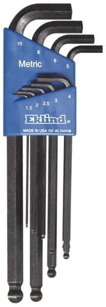 Eklind - 9 Piece L-Key Ball End Hex Key Set - Apex Tool & Supply