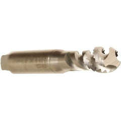 Emuge - M4x0.50 Metric Fine 3 Flute 6H Bottoming Spiral Flute Tap - Cobalt, Bright Finish, 63mm OAL, Right Hand Flute, Right Hand Thread, Series Enorm - Exact Industrial Supply