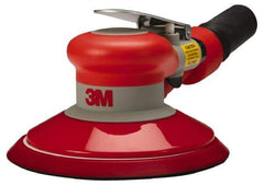 3M - 12,000 OPM, 17 CFM Air Consumption, 90 psi Air Pressure, Palm Air Orbital Sander - Round Pad, 3/8" Inlet - Apex Tool & Supply