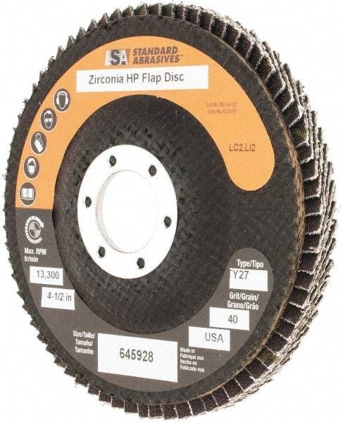 Standard Abrasives - Flap Disc - Polyester Backing, Arbor Attaching System - Apex Tool & Supply