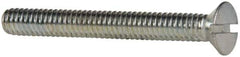 Value Collection - 1/4-20 UNC, 2-1/4" OAL Slotted Drive Machine Screw - Flat Head, Grade 2 Steel, Zinc-Plated Finish, Without Washer - Apex Tool & Supply