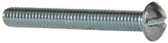Value Collection - 5/16-18 UNC, 2-1/2" Length Under Head Slotted Drive Machine Screw - Round Head, Grade 2 Steel, Zinc-Plated Finish, Without Washer - Apex Tool & Supply