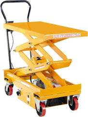 Vestil - 1,000 Lb Capacity Electric Scissor Elevating Cart - 19-1/2" to 63-3/4" Lift Height, 39-3/4" Platform Length x 20-1/2" Platform Width - Apex Tool & Supply