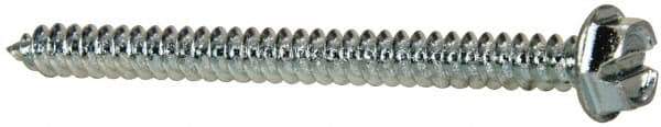 Value Collection - #8 Hex Washer Head Slotted Sheet Metal Screw - Steel, 2" Length Under Head, Grade 2 - Apex Tool & Supply