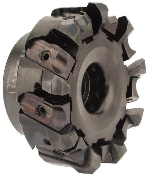 Kennametal - 3" Cut Diam, 1" Arbor Hole, 5mm Max Depth of Cut, 43° Indexable Chamfer & Angle Face Mill - 9 Inserts, OF.T 07L6... Insert, Right Hand Cut, 9 Flutes, Through Coolant, Series KSOM - Apex Tool & Supply