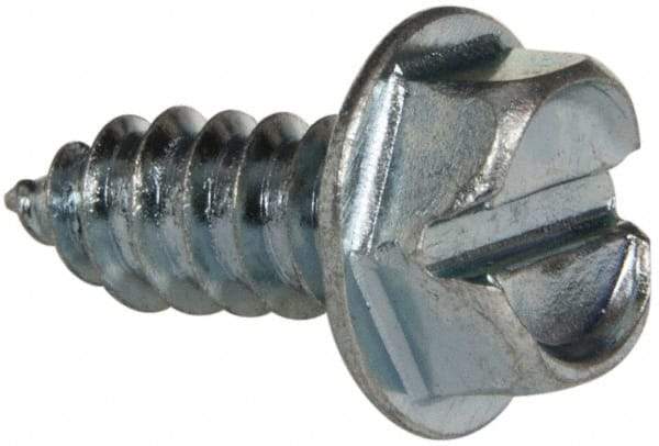 Value Collection - #14 Hex Washer Head Slotted Sheet Metal Screw - Steel, 5/8" Length Under Head, Grade 2 - Apex Tool & Supply