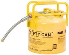 Eagle - 5 Gal Galvanized Steel Type II DOT Safety Can - 15-3/4" High x 12-1/2" Diam, Yellow - Apex Tool & Supply