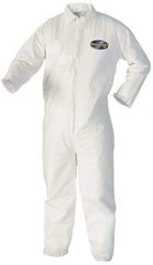 KleenGuard - Size M Film Laminate General Purpose Coveralls - White, Zipper Closure, Elastic Cuffs, with Boots, Serged Seams - Apex Tool & Supply