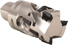 Seco - 40mm Cut Diam, 55mm Max Depth of Cut, 130mm OAL, Indexable Square Shoulder Helical End Mill - XO.. 1204 Inserts, C6 Modular Connection, 90° Lead Angle, Through Coolant, Series Super Turbo - Apex Tool & Supply