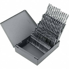 Chicago-Latrobe - 0.04 to 0.228", 118° Point, Bright Finish, High Speed Steel Screw Machine Length Drill Bit Set - Apex Tool & Supply