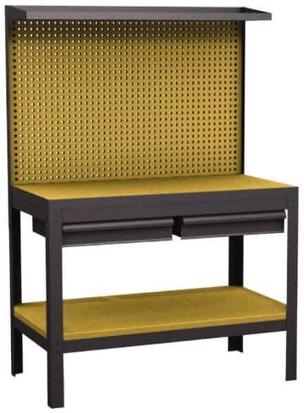 Value Collection - 42 Wide x 21-1/2" Deep x 60" High, Wood Workbench - Low Density Fiber Board Top, Fixed Legs - Apex Tool & Supply