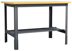 Value Collection - 60 Wide x 24" Deep x 29" High, Flakeboard Workbench - Comfort Edge, Adjustable Height Legs - Apex Tool & Supply