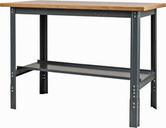 Value Collection - 48 Wide x 24" Deep x 29" High, Flakeboard Workbench - Comfort Edge, Adjustable Height Legs - Apex Tool & Supply
