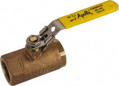 Apollo - 1" Pipe, Standard Port, Bronze Standard Ball Valve - 2 Piece, NPT Ends, Locking Lever Handle, 600 WOG, 150 WSP - Apex Tool & Supply