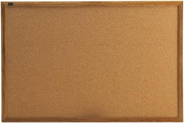 Quartet - 36" Wide x 24" High Open Cork Bulletin Board - Natural (Color) - Apex Tool & Supply