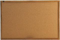 Quartet - 36" Wide x 24" High Open Cork Bulletin Board - Natural (Color) - Apex Tool & Supply