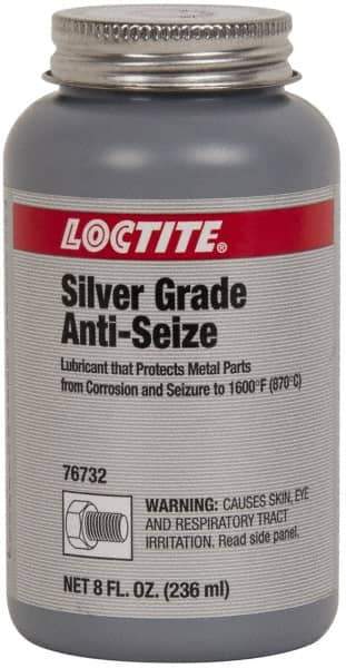 Loctite - 8 oz Can High Temperature Anti-Seize Lubricant - Silver Colored, 1,600°F, Silver Colored, Water Resistant - Apex Tool & Supply