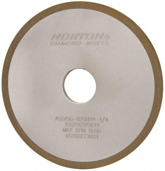 Norton - 6" Diam x 1-1/4" Hole x 1/4" Thick, 150 Grit Surface Grinding Wheel - Diamond, Type 1A1, Very Fine Grade, Resinoid Bond - Apex Tool & Supply