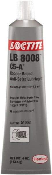 Loctite - 4 oz Tube Anti-Seize Lubricant - Copper, 1,800°F, Copper - Apex Tool & Supply