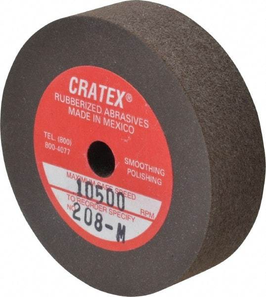 Cratex - 2" Diam x 1/4" Hole x 1/2" Thick, Surface Grinding Wheel - Silicon Carbide, Medium Grade, 10,500 Max RPM, Rubber Bond, No Recess - Apex Tool & Supply