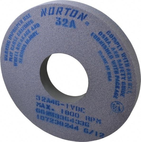 Norton - 14" Diam x 5" Hole x 1-1/2" Thick, I Hardness, 46 Grit Surface Grinding Wheel - Aluminum Oxide, Type 1, Coarse Grade, 1,800 Max RPM, Vitrified Bond, No Recess - Apex Tool & Supply