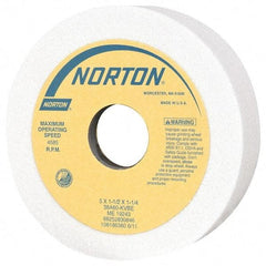 Norton - 5" Diam, 1-1/4" Hole Size, 1-1/2" Overall Thickness, 60 Grit, Type 6 Tool & Cutter Grinding Wheel - Medium Grade, Aluminum Oxide, K Hardness, Vitrified Bond, 4,585 RPM - Apex Tool & Supply