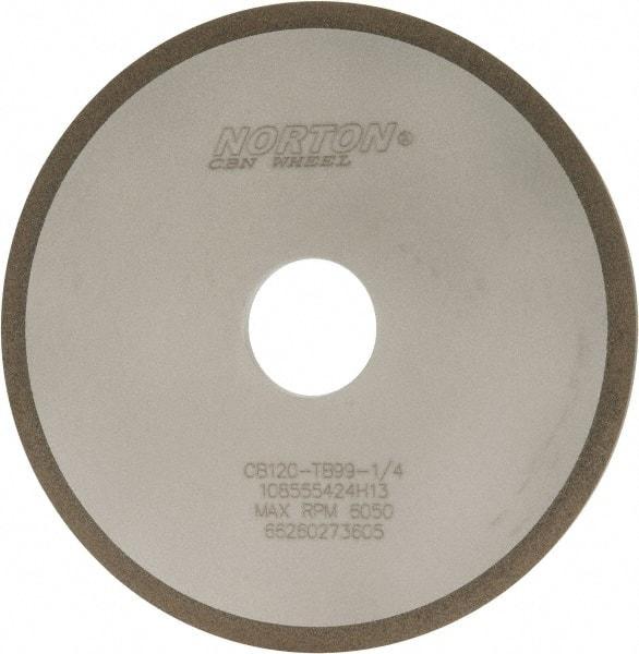 Norton - 6" Diam x 1-1/4" Hole x 1/4" Thick, 120 Grit Surface Grinding Wheel - CBN, Type 1A1, Fine Grade, Resinoid Bond - Apex Tool & Supply