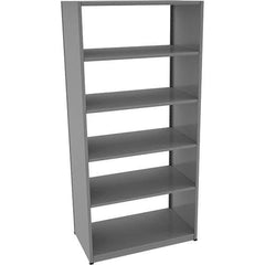 Tennsco - 6 Shelf Starter Open Steel Shelving - 42" Wide x 88" High x 24" Deep, Medium Gray - Apex Tool & Supply