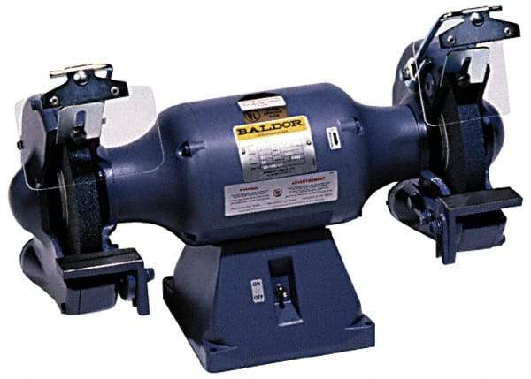 Baldor - 14" Wheel Diam x 3" Wheel Width, 5 hp Grinder - 1-1/4" Arbor Hole Diam, 3 Phase, 1,800 Max RPM, 230 Volts - Apex Tool & Supply