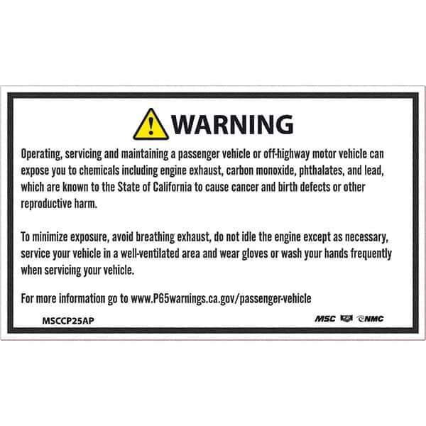 NMC - Safety & Facility Labels Message Type: Hazardous Materials Header: WARNING - Apex Tool & Supply