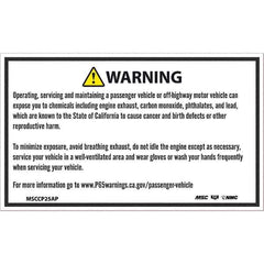 NMC - Safety & Facility Labels Message Type: Hazardous Materials Header: WARNING - Apex Tool & Supply