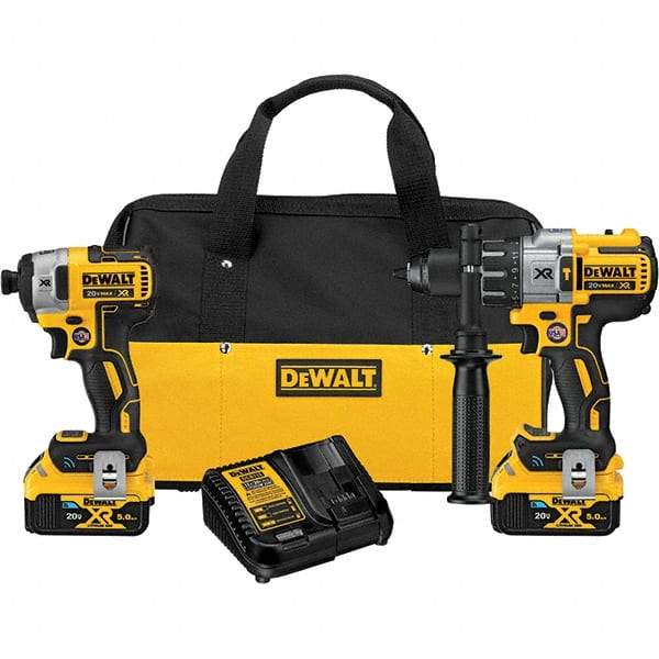 DeWALT - 20 Volt Cordless Tool Combination Kit - Includes Hammerdrill & Impact Driver, Lithium-Ion Battery Included - Apex Tool & Supply
