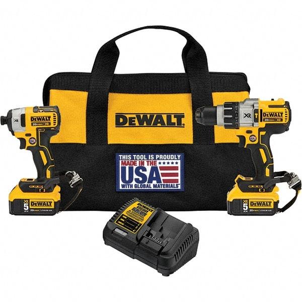 DeWALT - 20 Volt Cordless Tool Combination Kit - Includes Hammerdrill & Impact Driver, Lithium-Ion Battery Included - Apex Tool & Supply