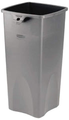 Rubbermaid - 23 Gal Gray Square Trash Can - Polyethylene, 30.9" High x 16-1/2" Long x 15-1/2" Wide - Apex Tool & Supply