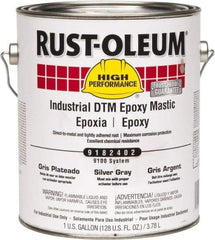 Rust-Oleum - 1 Gal Gloss Silver Gray Epoxy Mastic - 100 to 225 Sq Ft/Gal Coverage, <340 g/L VOC Content, Direct to Metal - Apex Tool & Supply