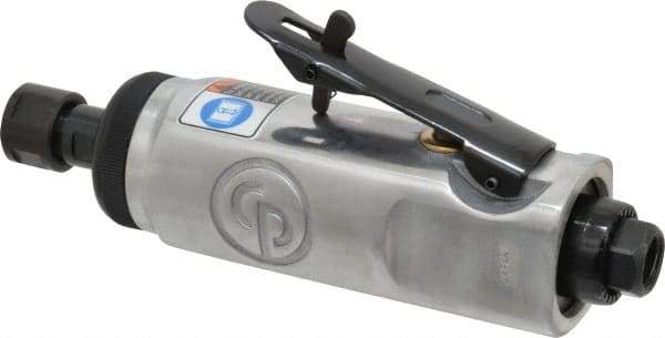 Chicago Pneumatic - 1/4" Collet, Straight Handle, Straight Air Die Grinder - 24,000 RPM, Rear Exhaust, 21 CFM, 0.5 hp, 6.21 bar, 1/4" Inlet - Apex Tool & Supply