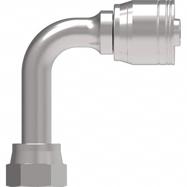 Eaton - Hydraulic Hose Fittings & Couplings Type: Female ORS Swivel Long Drop 90 Elbow Hose Diameter: 1.438 (Inch) - Apex Tool & Supply