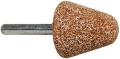 Norton - 1-1/4" Head Diam x 1-1/4" Thickness, A4, Tree End, Aluminum Oxide Mounted Point - Brown, Coarse Grade - Apex Tool & Supply